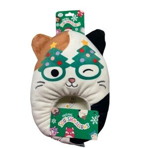 Squishmallows Kids Christmas Cat Slippers Size 11 /12 Plush Holiday Cozy